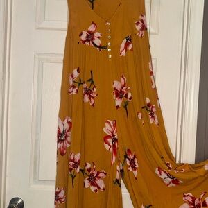 Floral Mustard Maxi jumpsuit
